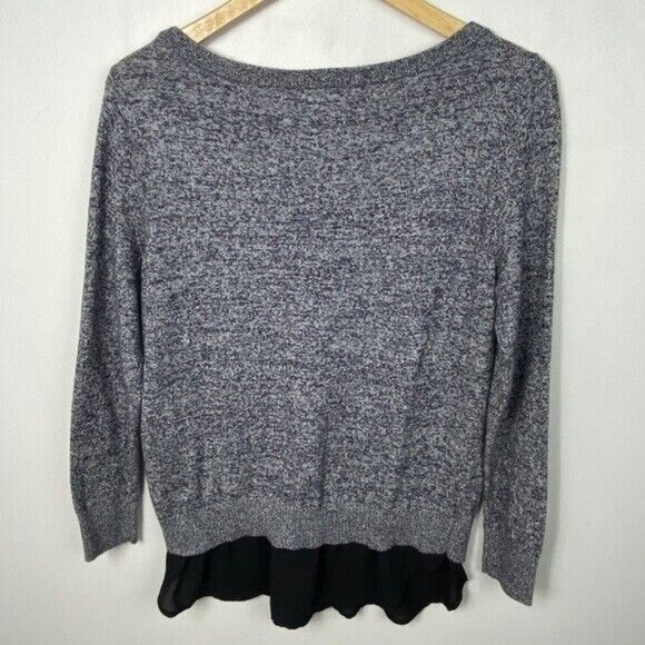 Torrid Black White Marled Rose Embroidered‎ Sweater Size Large Pullover Knit 00 - Picture 4 of 7